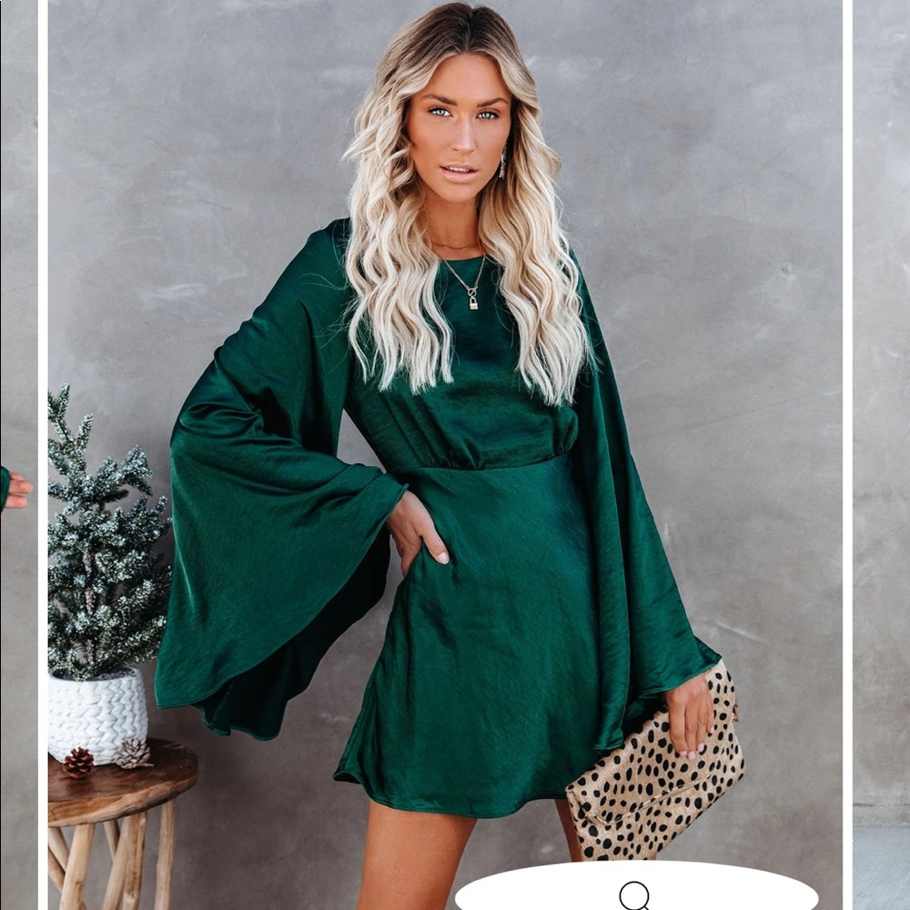 Vici - Satin Bell Sleeve Dress